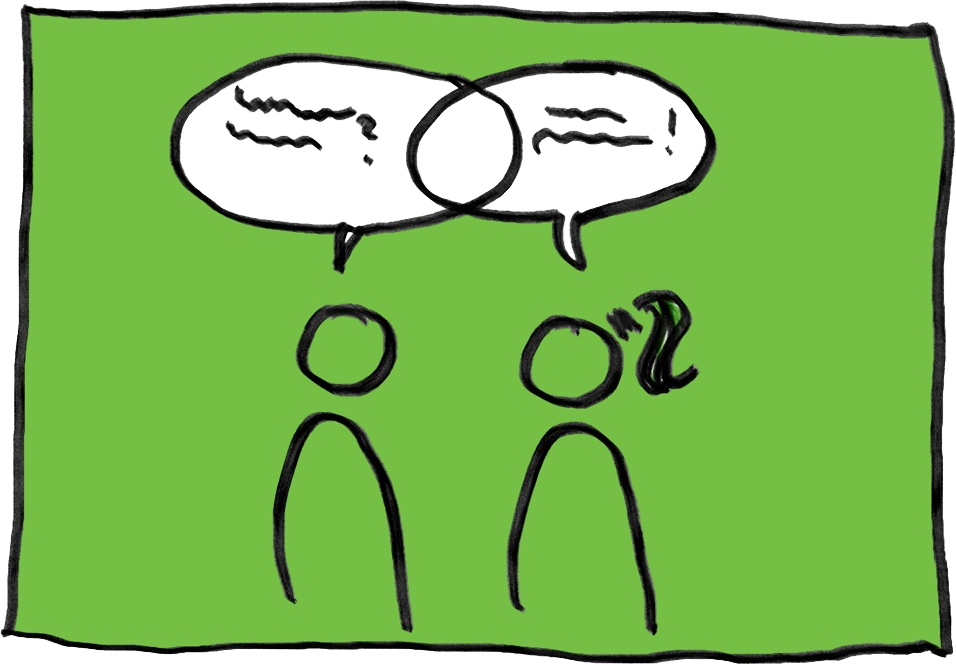 Sprechblasen_2Personen_Gruen